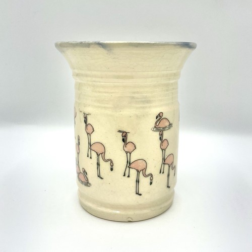 Studio pottery flamingo vase - pottery,