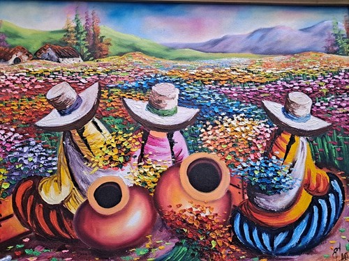 Peruvian art painting oil on - painting,