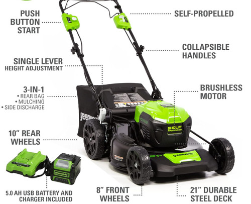 Greenworks 40v brushless - 40v, 21"