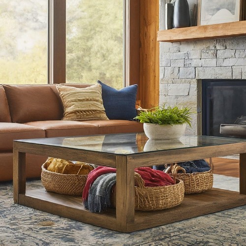 Square glass table - glass, top