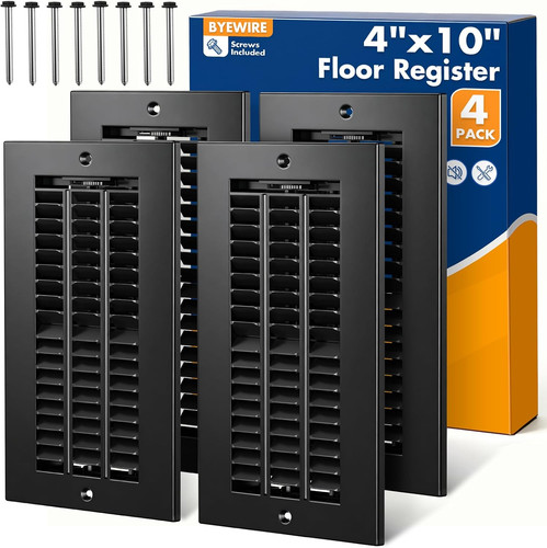 4x10 floor register - floor, black