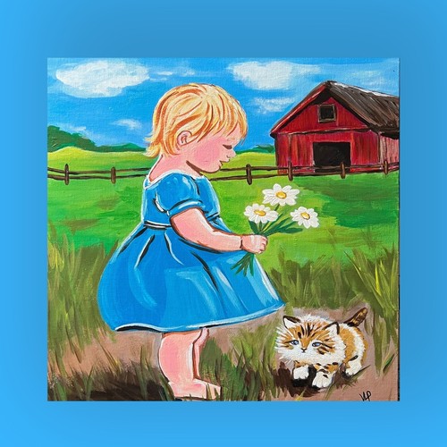 Country folk art child - folk,