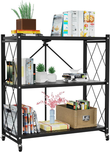 Tier foldable storage shelf - foldable,