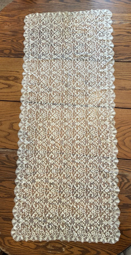 Antique floral lace table - lace,