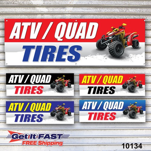 Atv quad tires banner sign - banner,