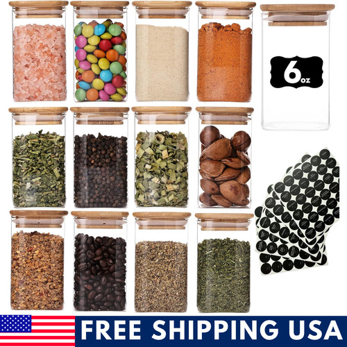 Pack glass spice jars - glass,