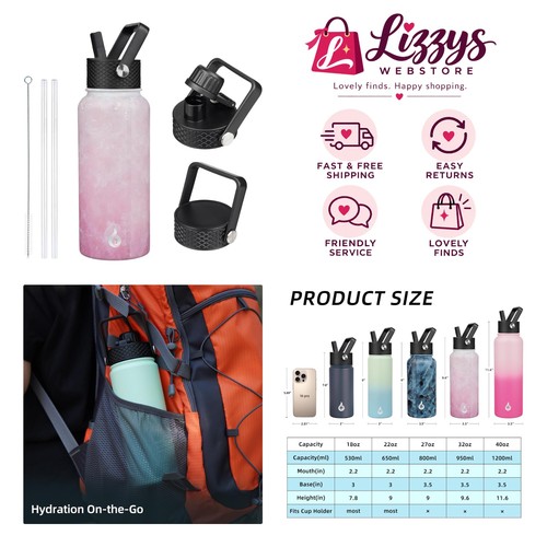 Versatile 32oz insulated water - insulated,