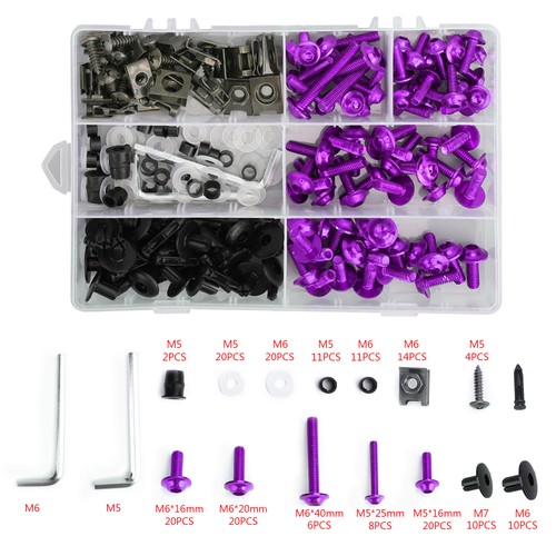 Purple fairing bolts screws - purple,