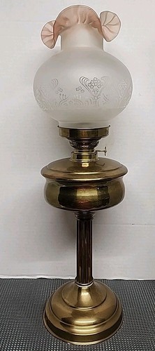 Antique brass oil parlor - antique,