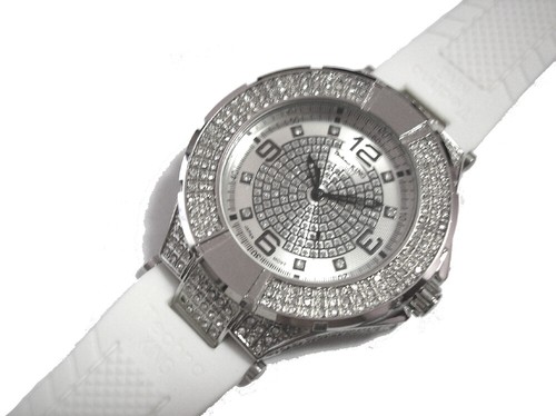 Silver tone big case white - tone,