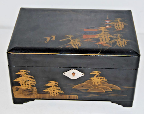 Vtg asian wood lacquer jewelry - vtg,