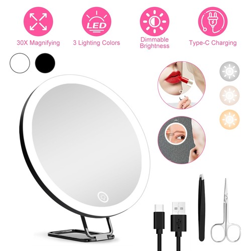 Magnifying mirror with light - magnifying,