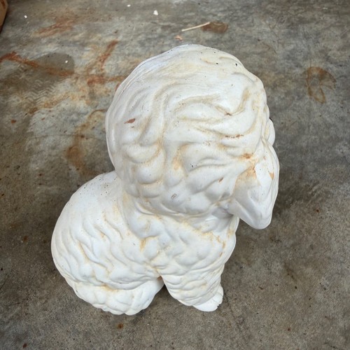 Small white ceramic poodle - small,