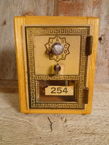 Vintage locking oak bank - vintage,