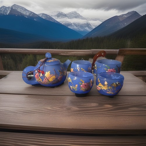 Chinese blue jade porcelain - blue,
