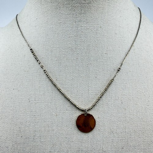 Silver tone disc - disc, pendant