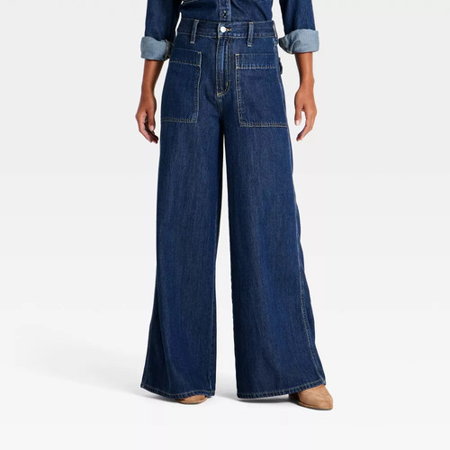Women palazzo wide leg - women's, jeans
