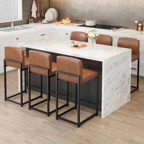 Set leather bar stools - of,