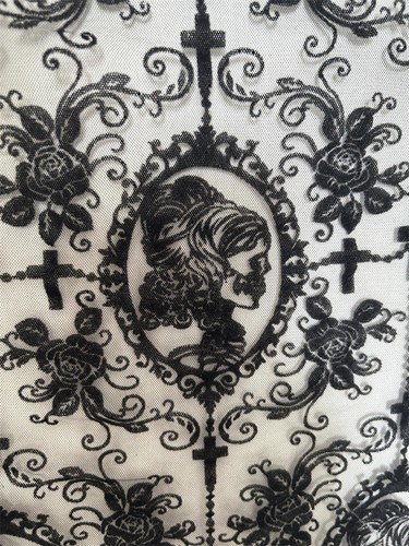 Inch lace fabric soft black - lace,
