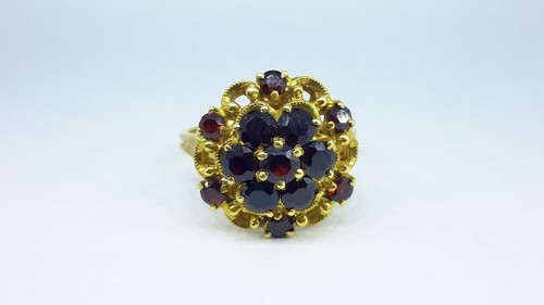 Italy 18k yellow gold garnet - 18k,