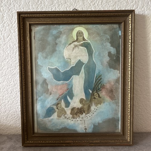 Vintage framed virgin mother - framed,