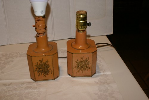 Vintage tin cannisters hand - vintage,