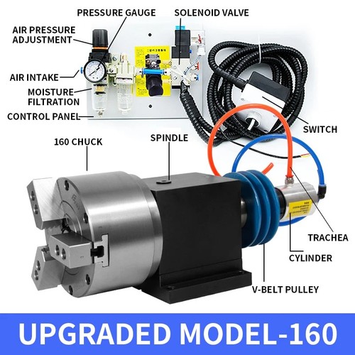 Pneumatic rotating chuck for - rotating,
