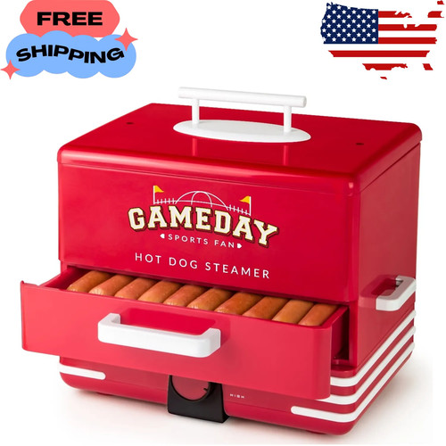 Hot dog steamer and - hot,