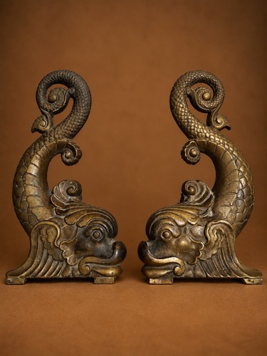 Vintage cast metal gold - cast, brass