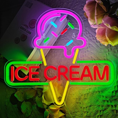 Ice cream neon sign - cream,