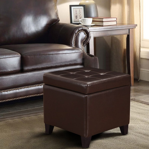 Small brown faux leather - brown,