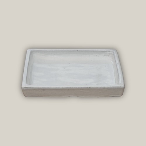 Square white ceramic clay - white,