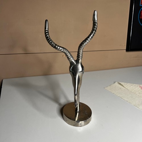 Modern silver metal gazelle - silver,