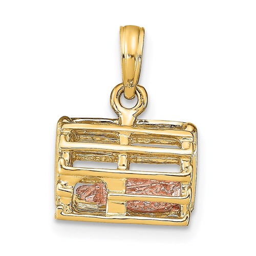 14k two tone - gold, moveable