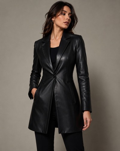Women black real - real, leather