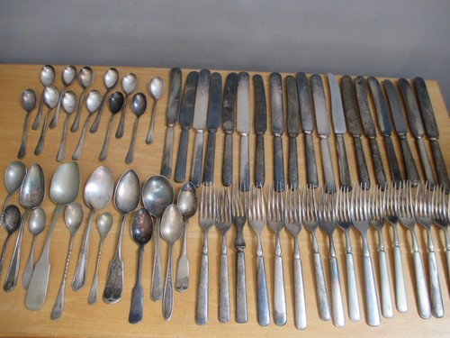 Random silver plate - plate, forks
