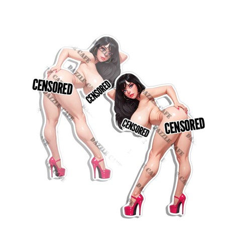 Pinup girl sticker onyx - pinup,