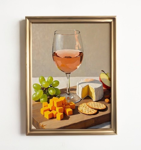 Rosé girl dinner art print - art, |