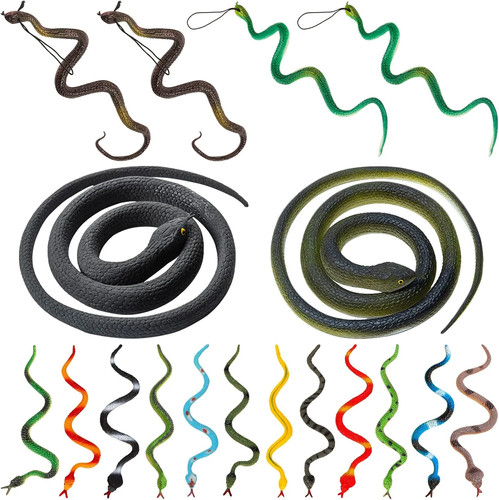 Pcs realistic rubber snakes - 18,