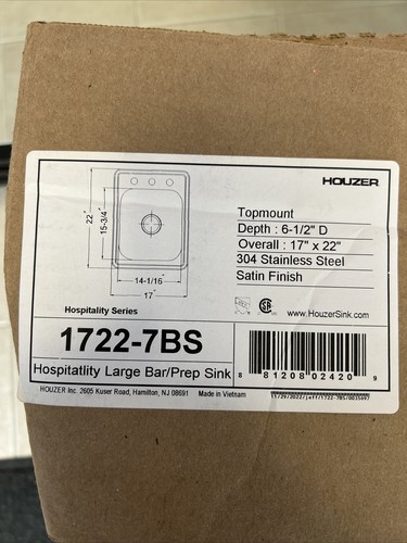 Houzer 1722 7bs hospitality - 1722-7bs,