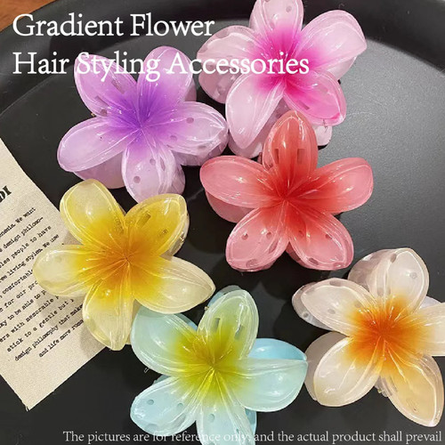 6pcs gradient flower hair - flower,