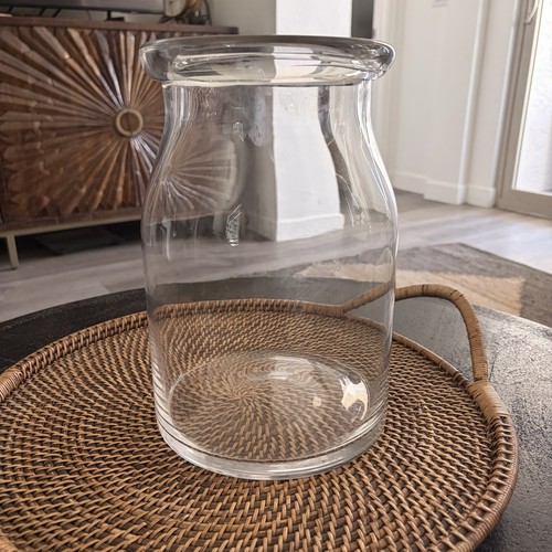 Lrg vintage glass cylinder - glass,