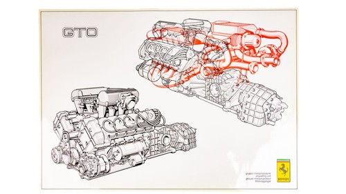 Vintage ferrari 288 gto - gto, engine