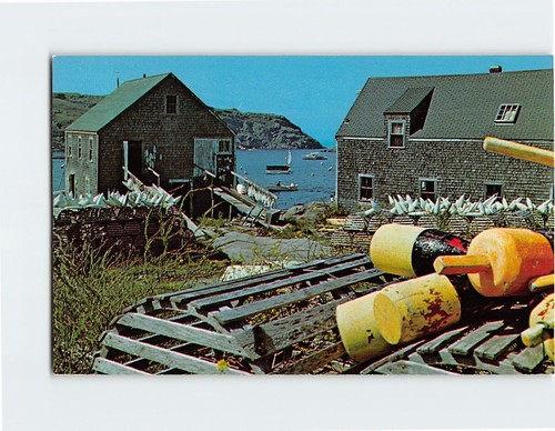 Postcard lobster pots and - lobster,