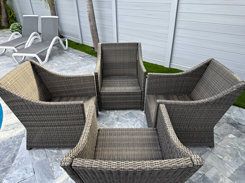 Piece gray wicker - 5-piece,