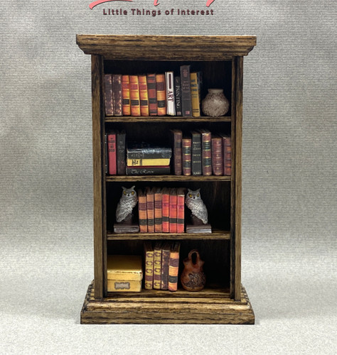 Miniature walnut bookcase 12 - miniature,