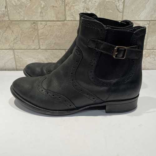 Remonte black leather wingtip - leather,