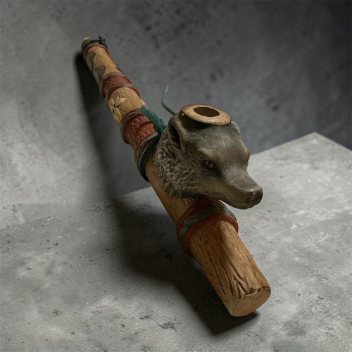 Large peace pipe - peace, wolf