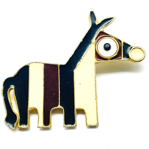 Vintage donkey brooch black - vintage,