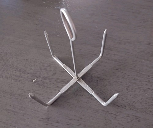 Vintage aluminum prong - prong, baked